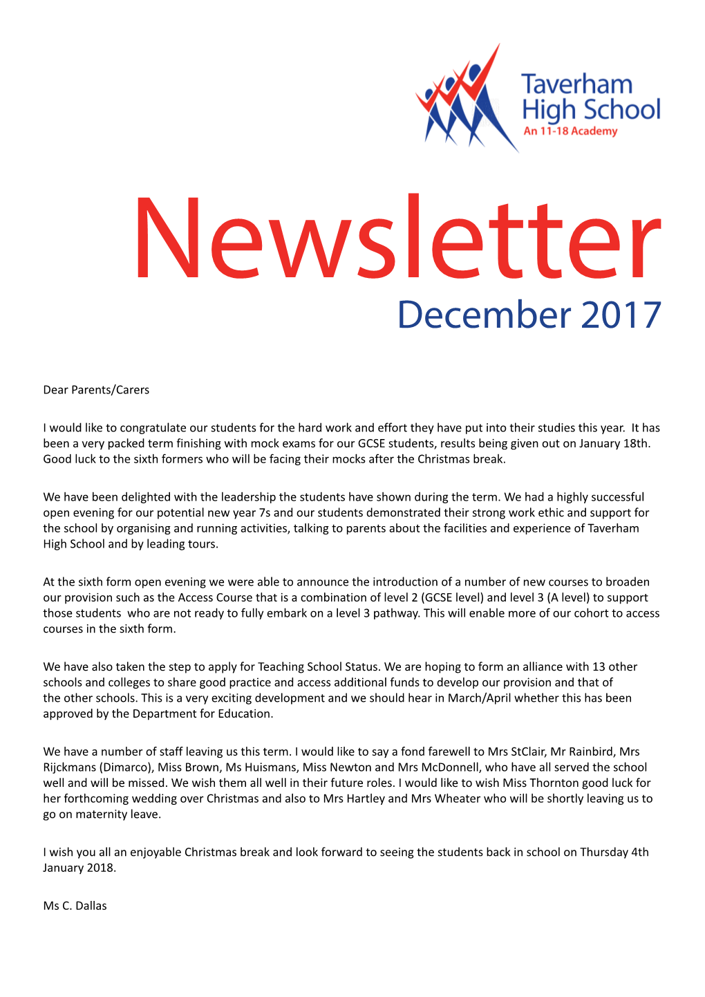 Newsletter December 2017