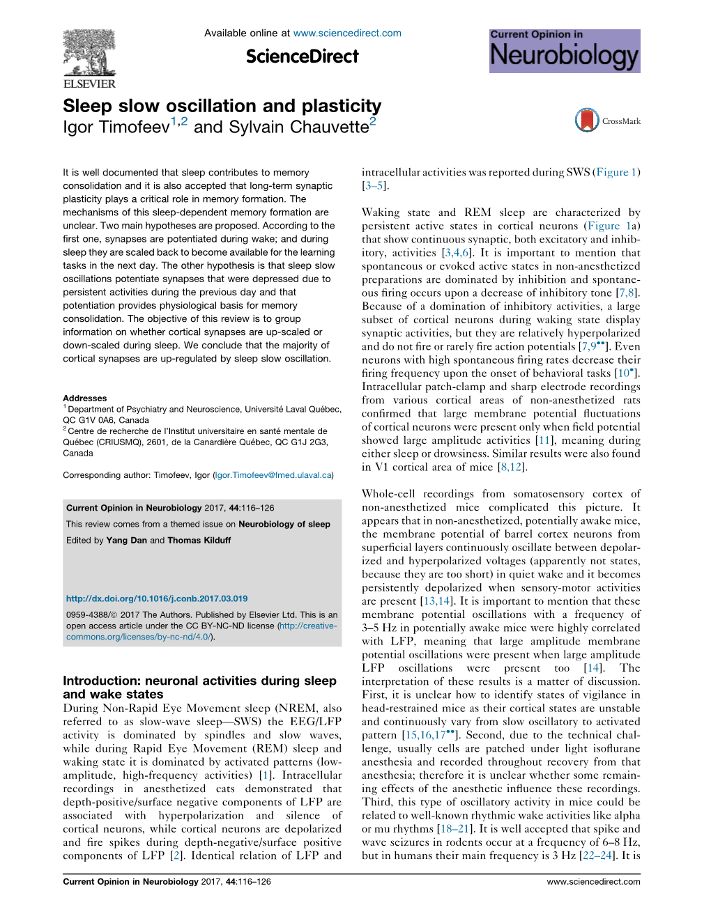 Sleep Slow Oscillation and Plasticity