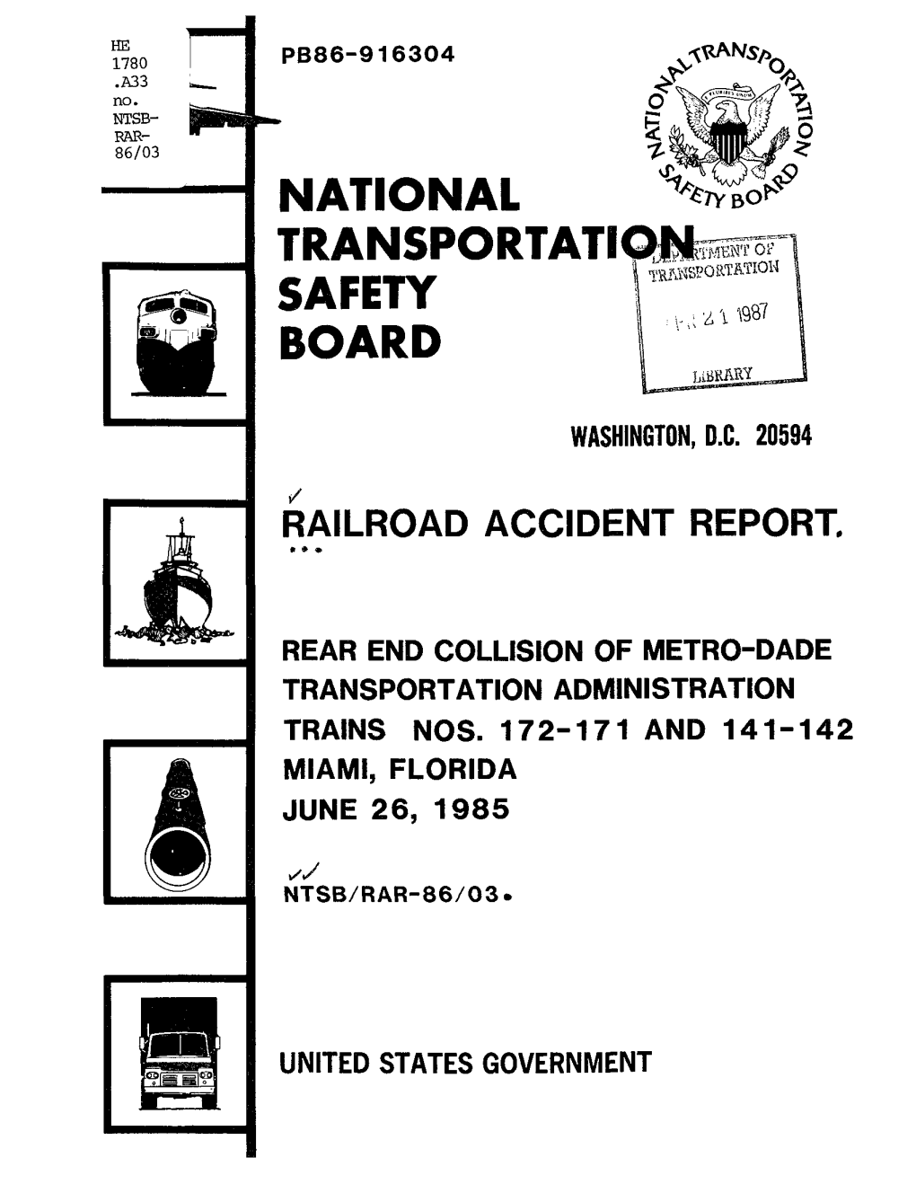 NATIONAL Transportatiojnfesran SAFETY BOARD I Luiskary 1