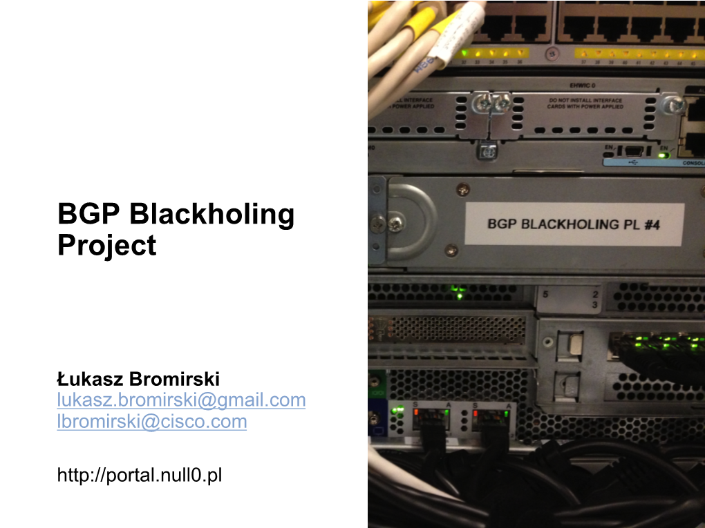 BGP Blackholing Project