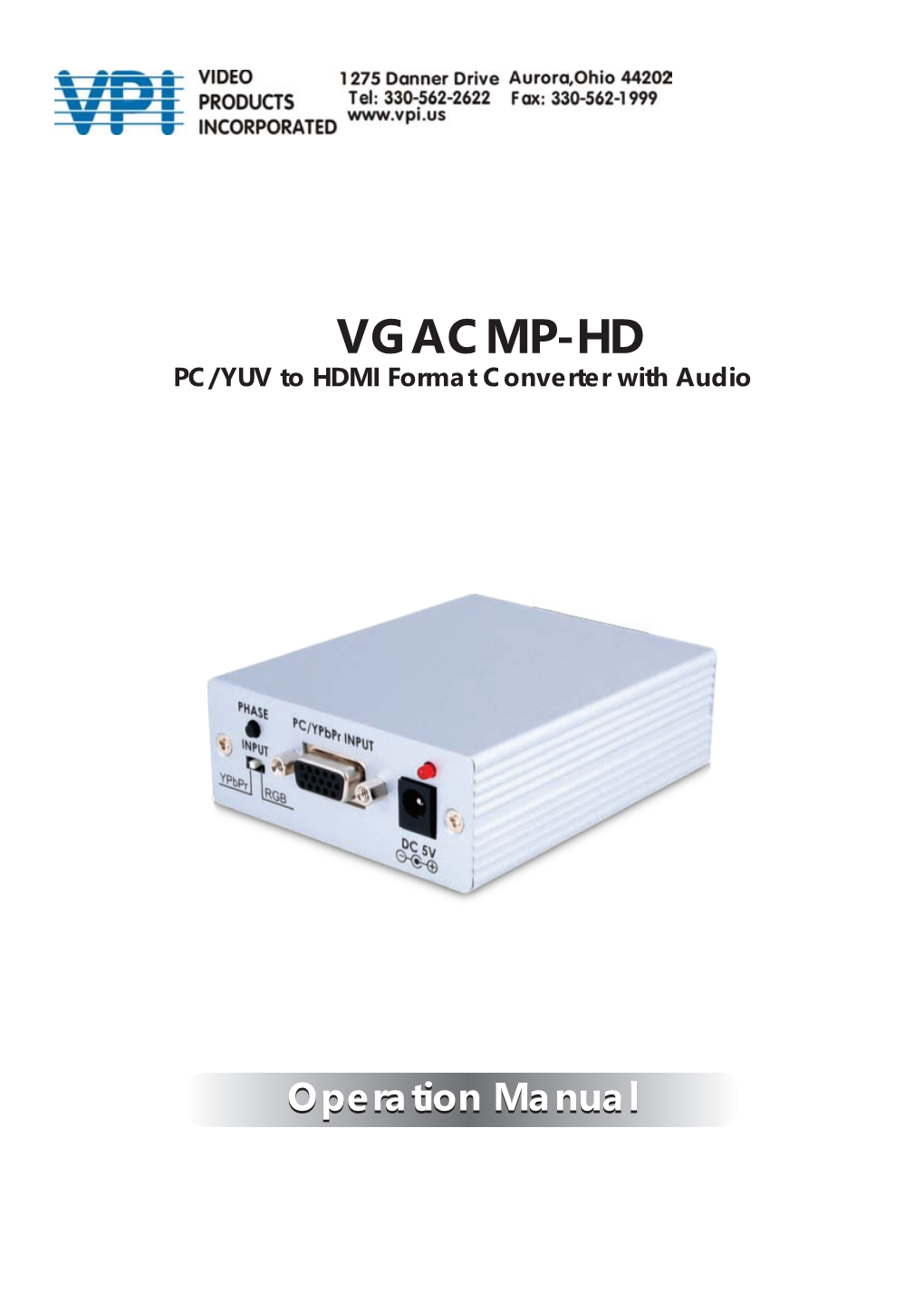 VGA Component Video Audio HDMI Converter RGB Ypbpr HDTV Analog
