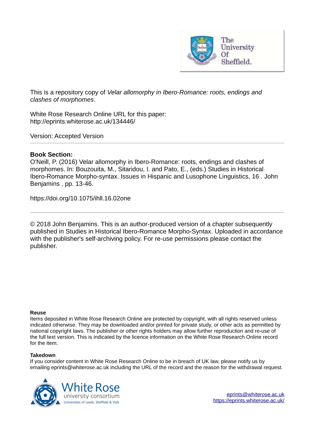 Velar Allomorphy in Ibero-Romance: Roots, Endings and Clashes of Morphomes