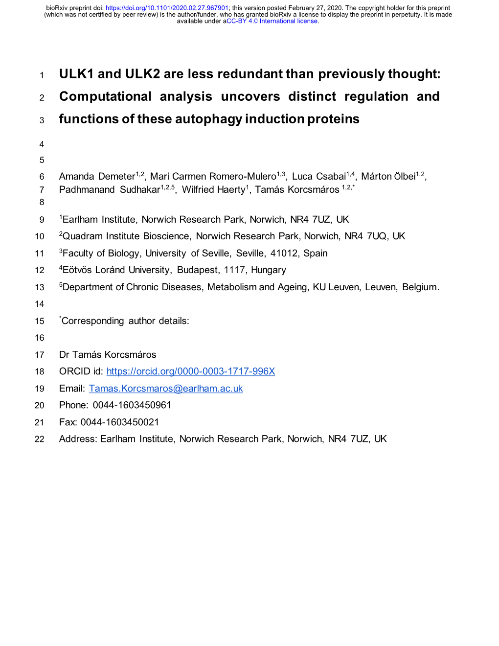 ULK1 and ULK2 Are Less Redundant Than Previously Thought