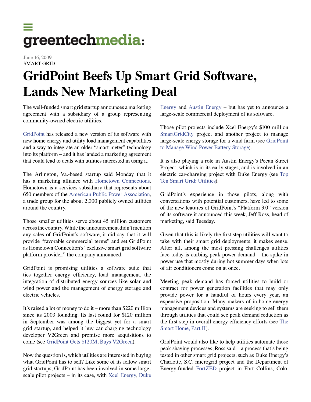 Gridpoint Beefs up Smart Grid Software, Lands New Marketing Deal