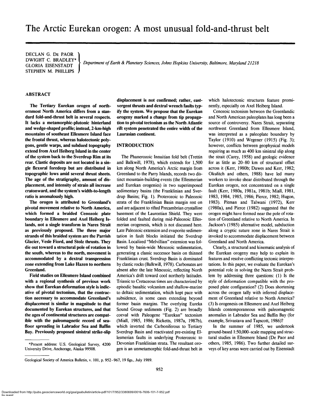 The Arctic Eurekan Orogen: a Most Unusual Fold-And-Thrust Belt