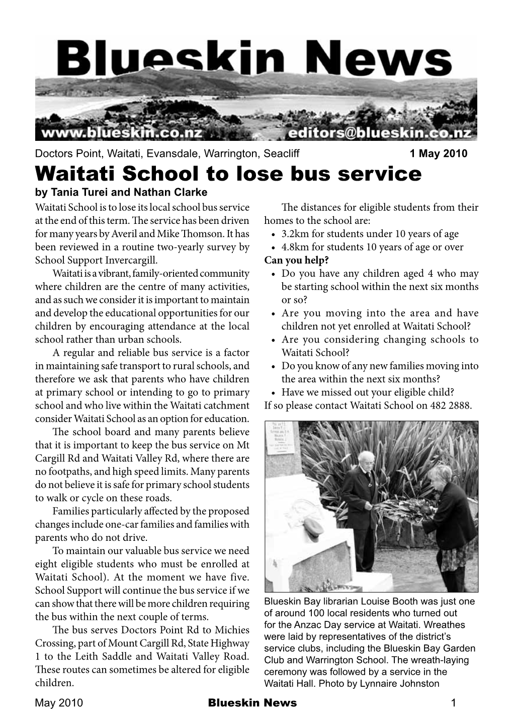 Waitati School to Lose Bus Service