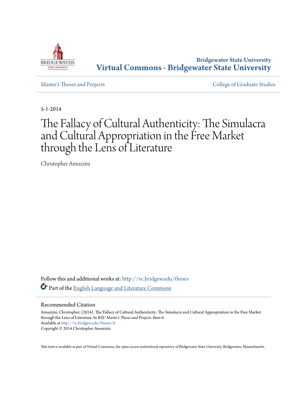 The Simulacra and Cultural Appropriation in the Free Market Through the Lens Of