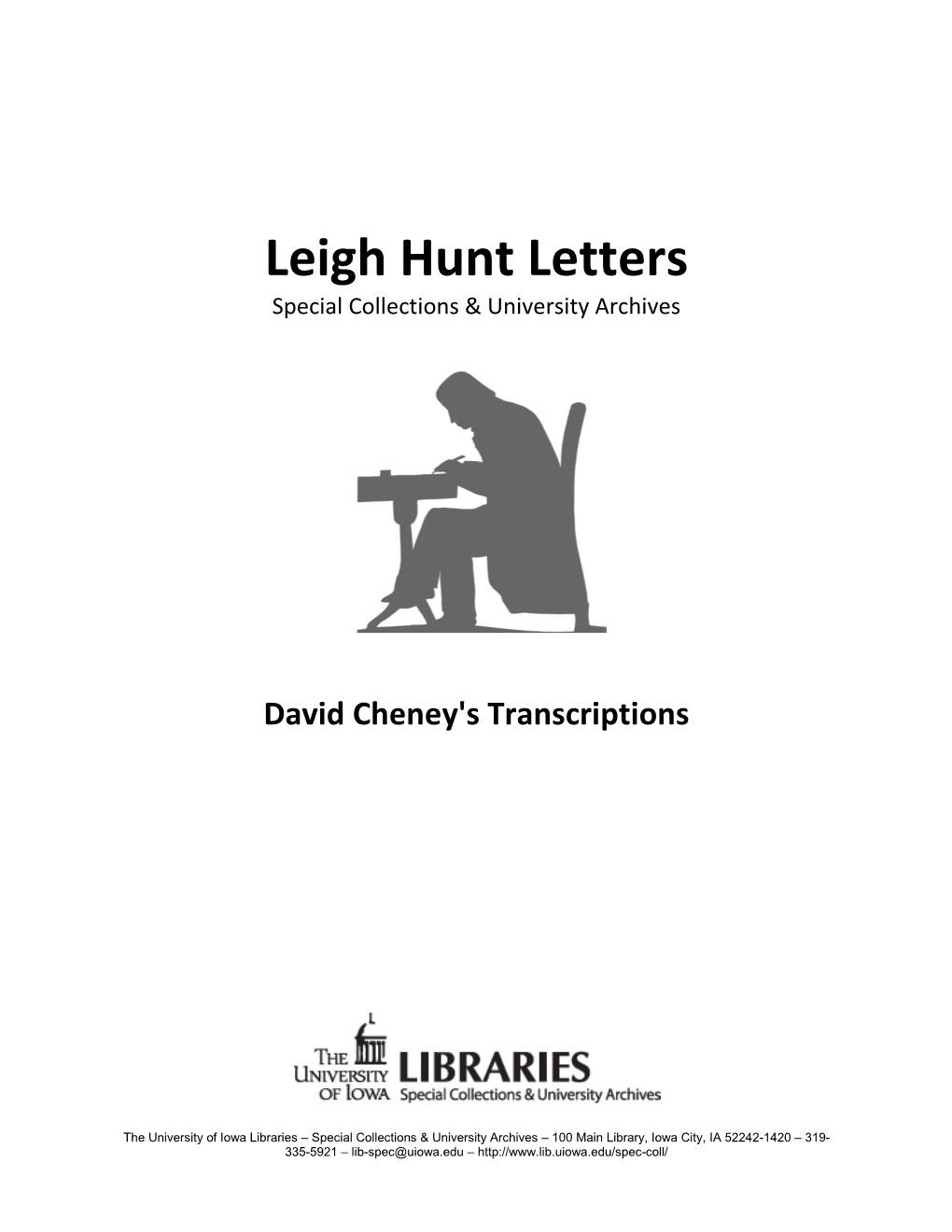 David Cheney's Transcriptions