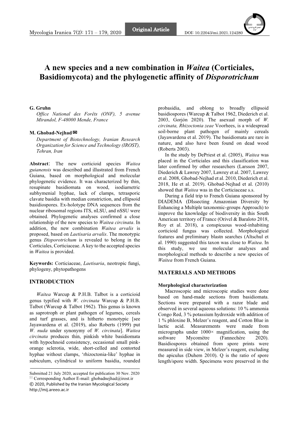 And the Phylogenetic Affinity of Disporotrichum