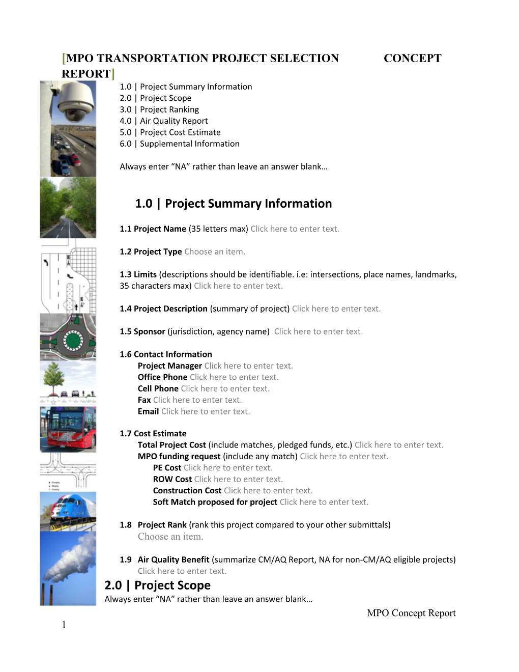 MPO TRANSPORTATION PROJECT SELECTION Concept Report