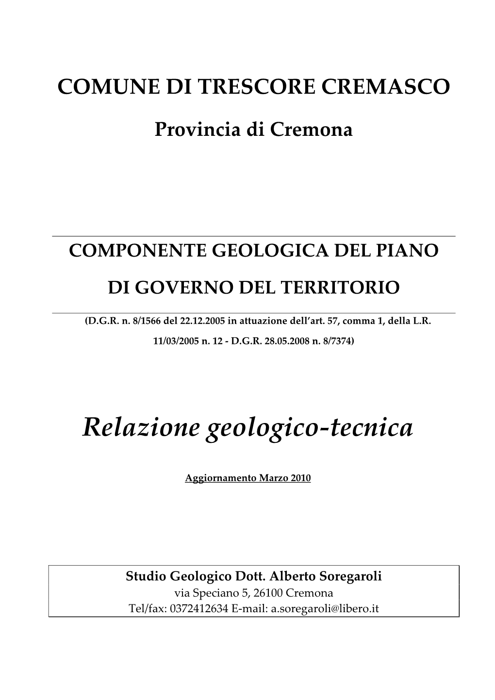 Relazione Geologico-Tecnica