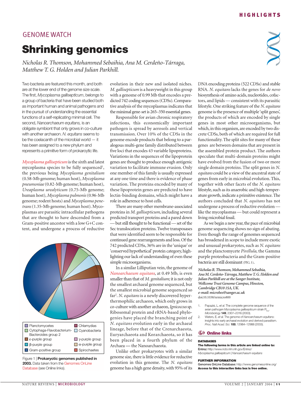 Shrinking Genomics Nicholas R