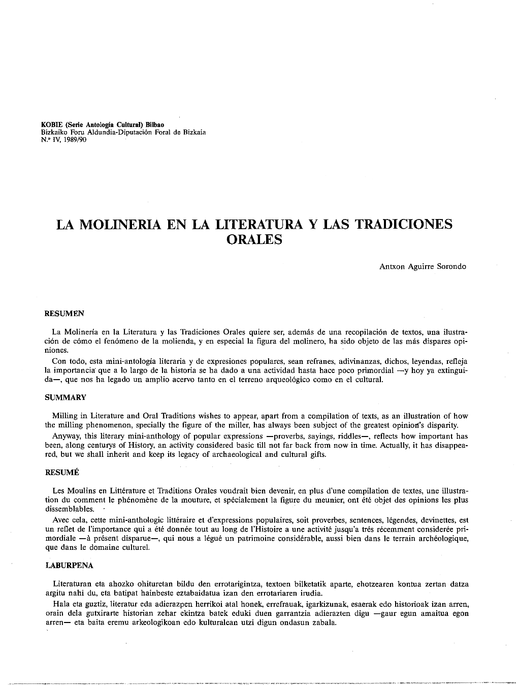 La Molineria En La Literatura Y Las Tradiciones Orales