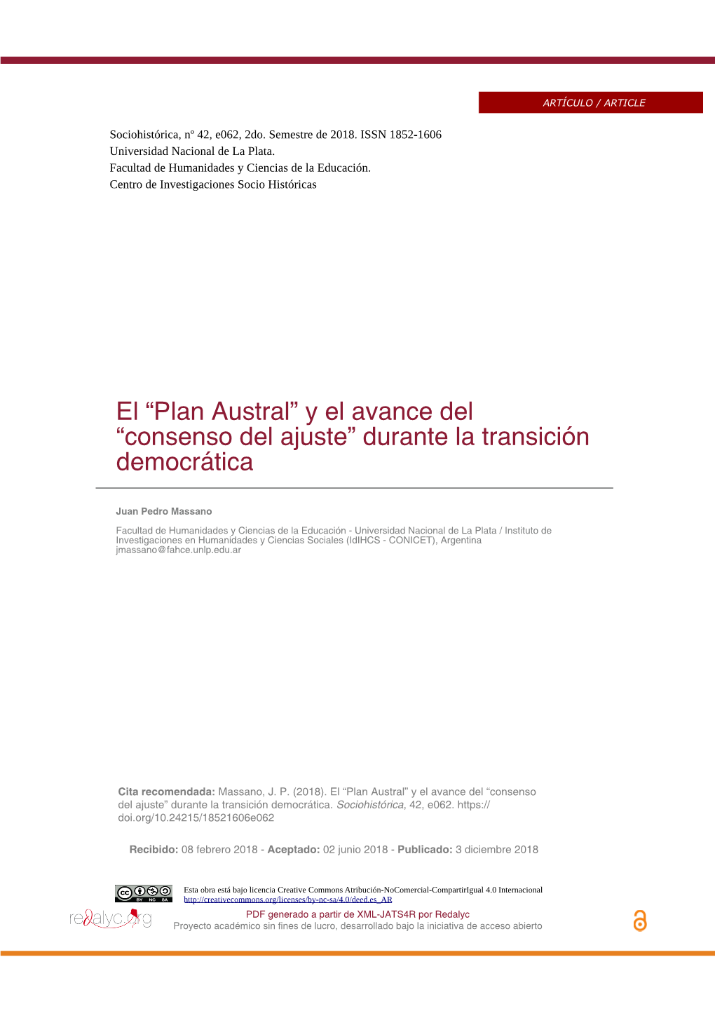 El “Plan Austral” Y El Avance Del “Consenso Del Ajuste” Durante La Transición Democrática