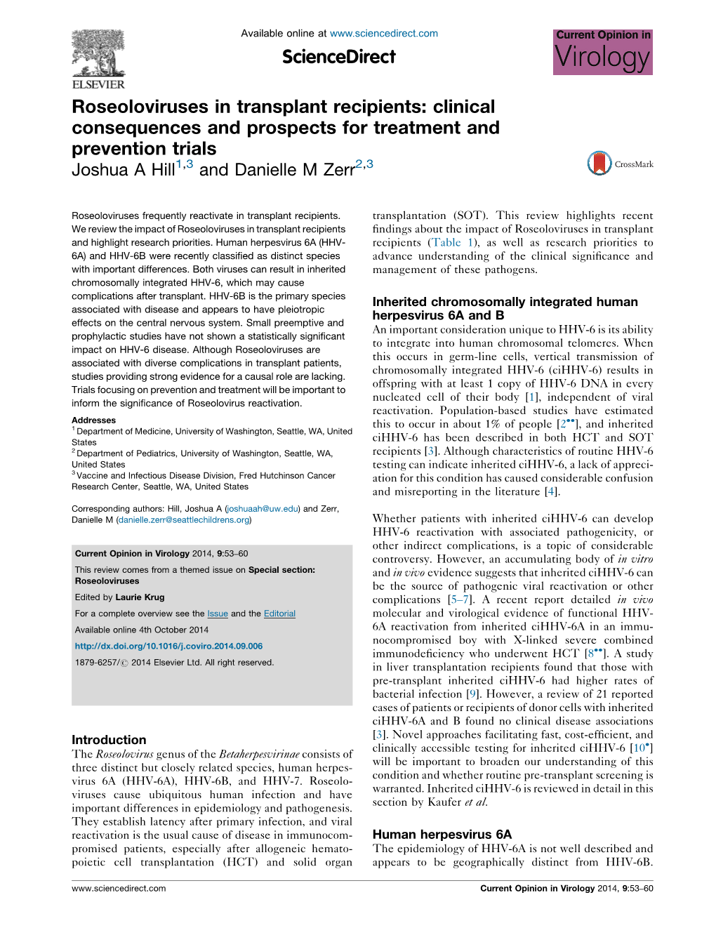 Roseoloviruses in Transplant Recipients: Clinical