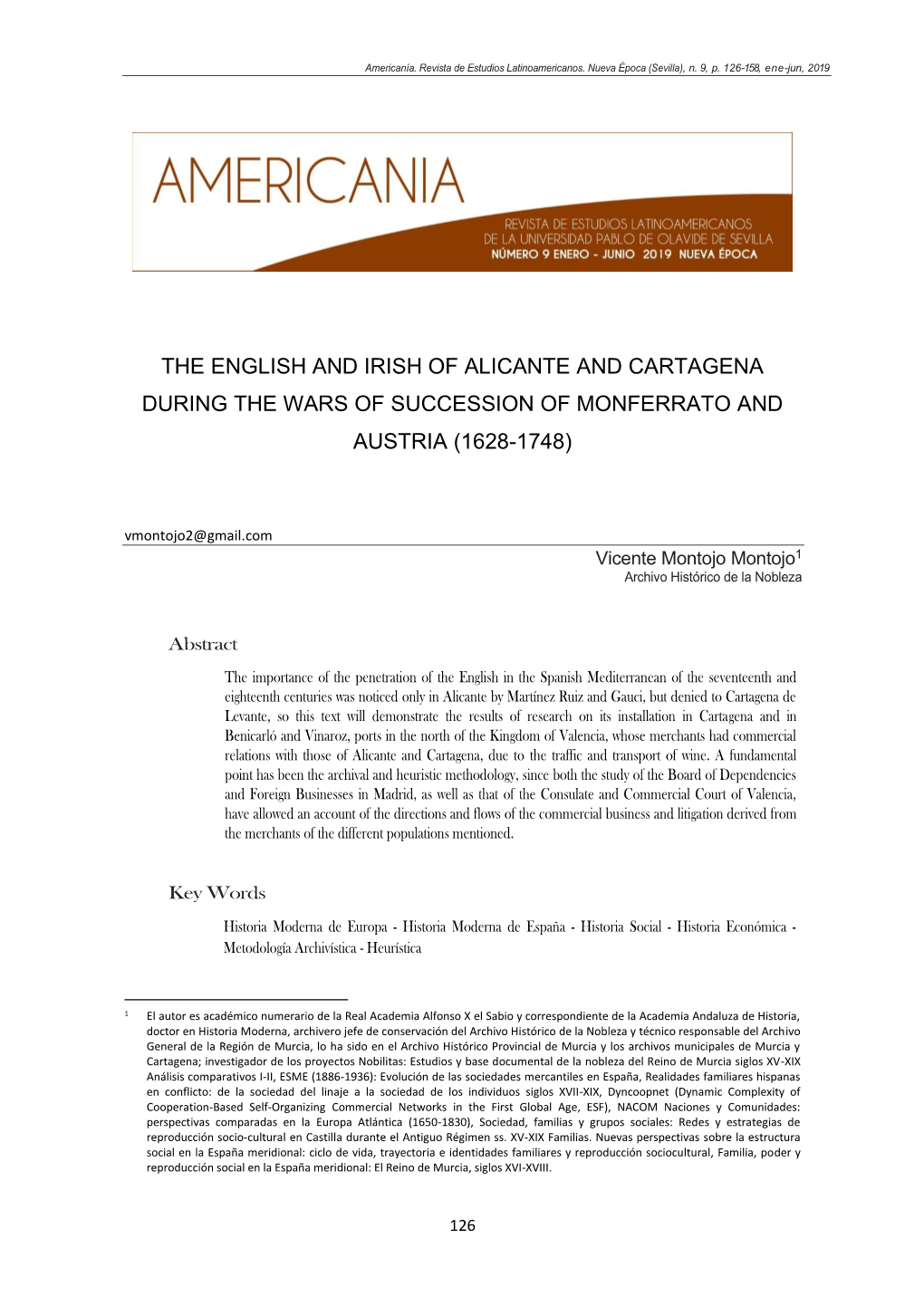 The English and Irish of Alicante and Cartagena During the Wars of Succession of Monferrato and Austria (1628-1748)