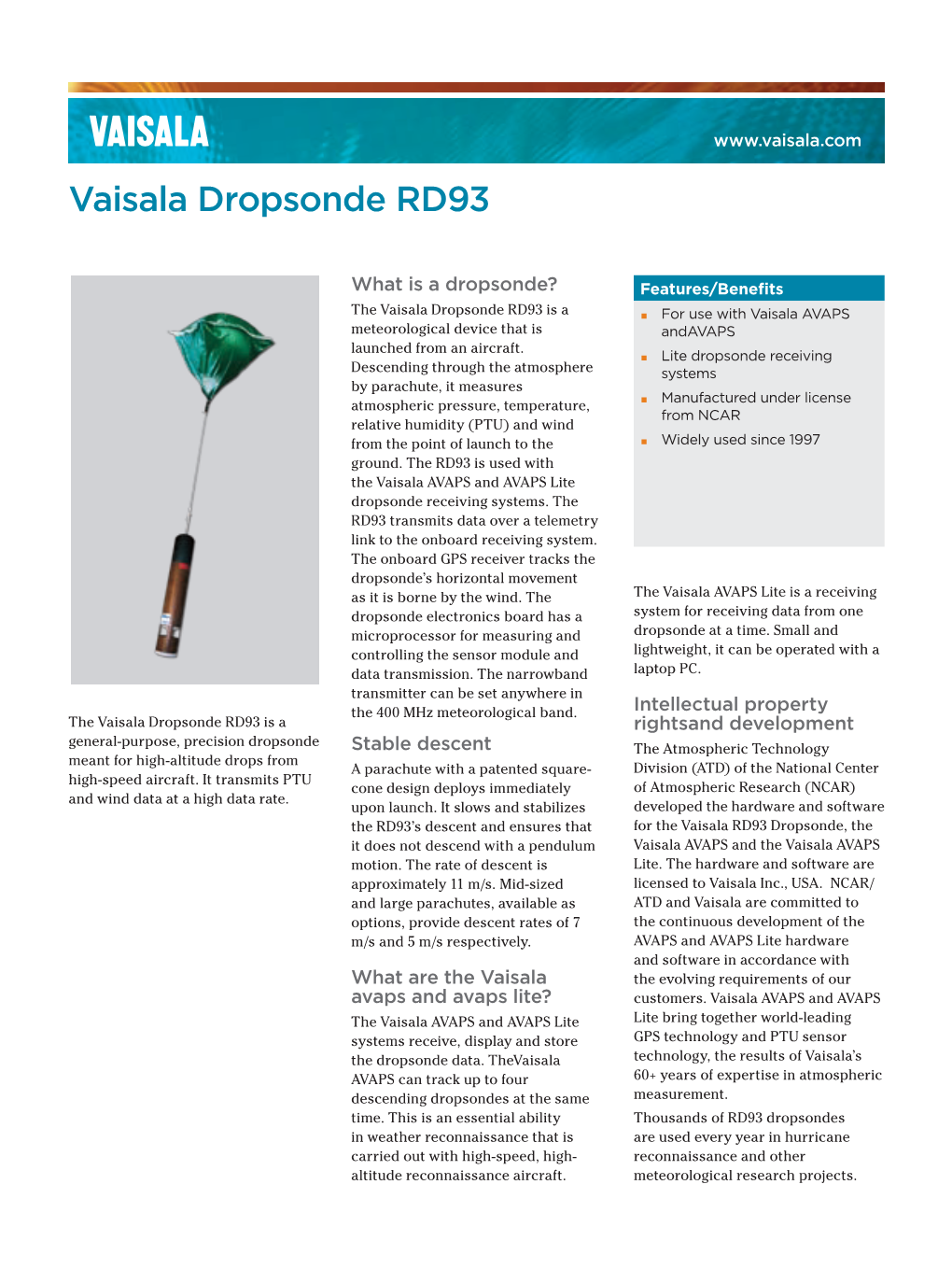 Vaisala Dropsonde RD93