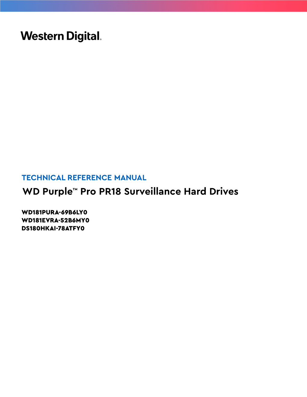 WD Purple Pro PR18 Surveillance Hard Drives