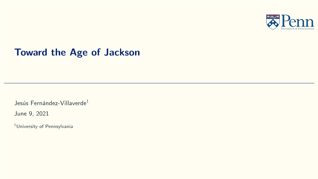 Toward the Age of Jackson