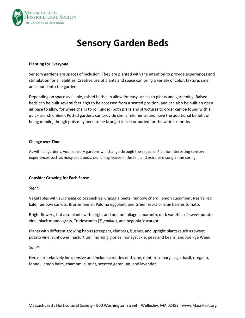 Sensory Garden Beds