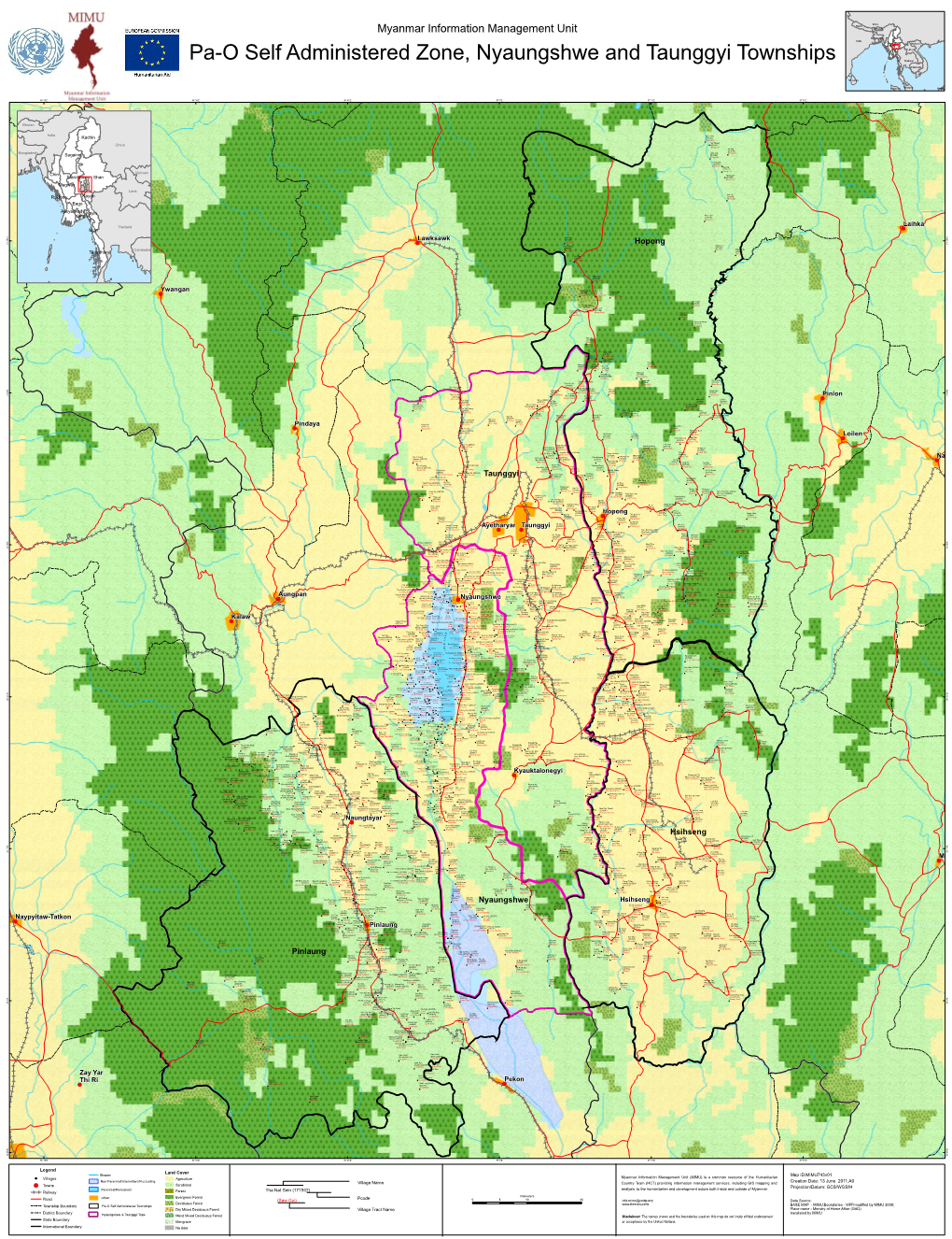 Pa-O Self Administered Zone, Nyaungshwe and Taunggyi Townships Thailand Cambodia