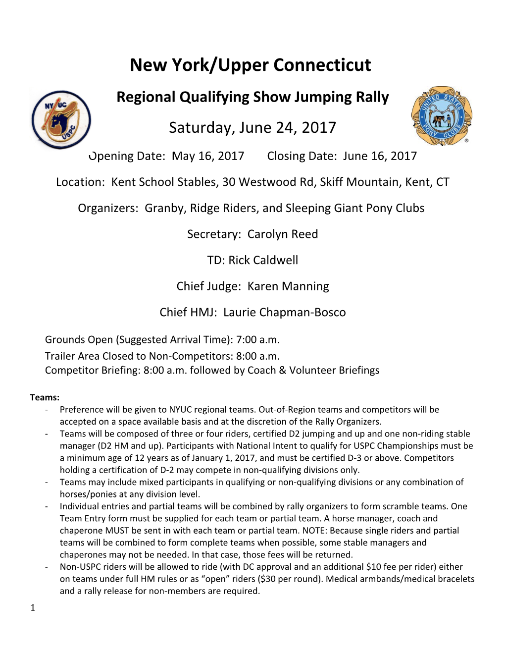 Regional Qualifying Show Jumping Rally