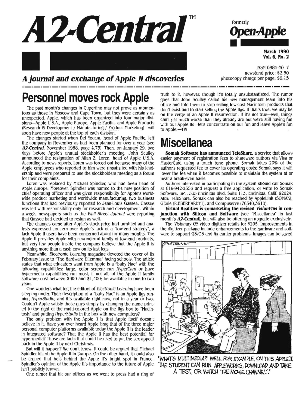 Open-Apple Personnel Moves Rock Apple Miscellanea