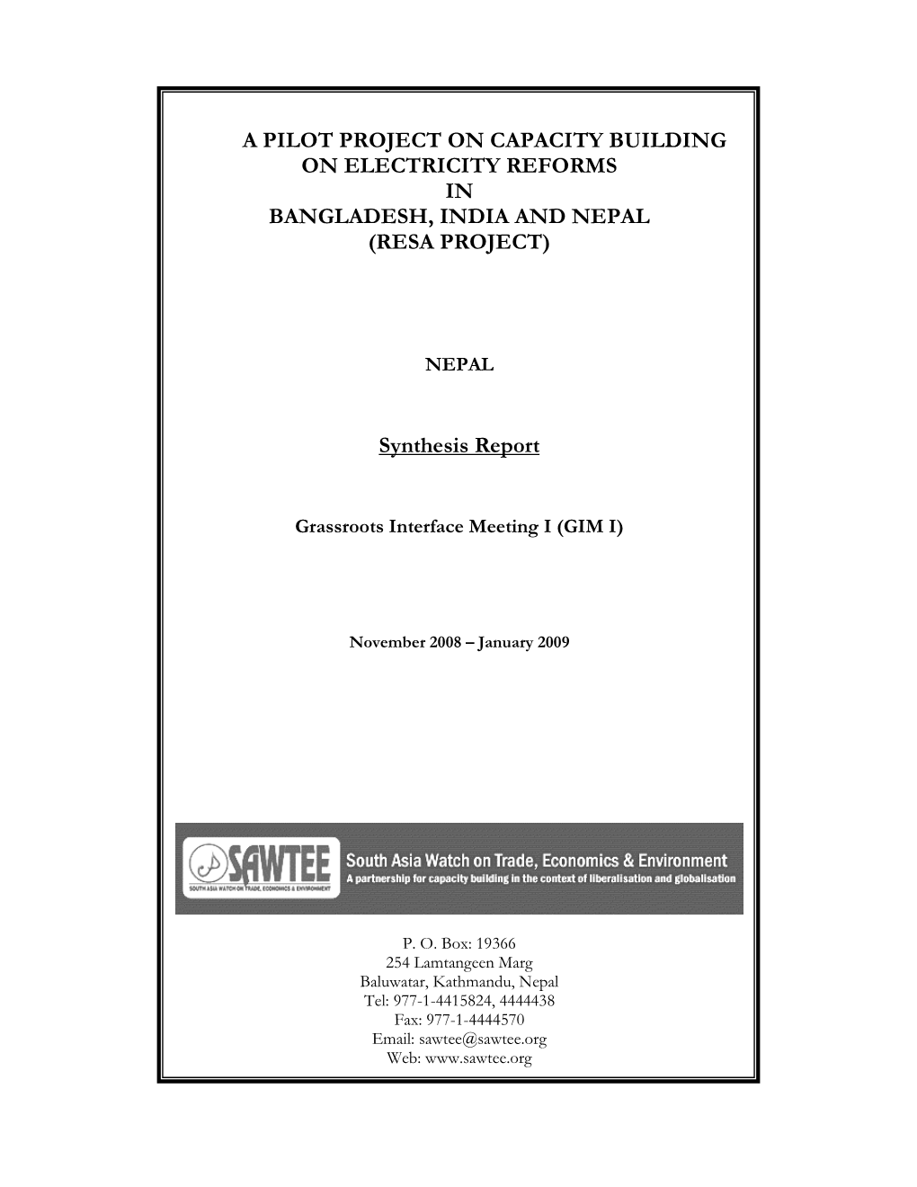 Synthesis Report Nepal