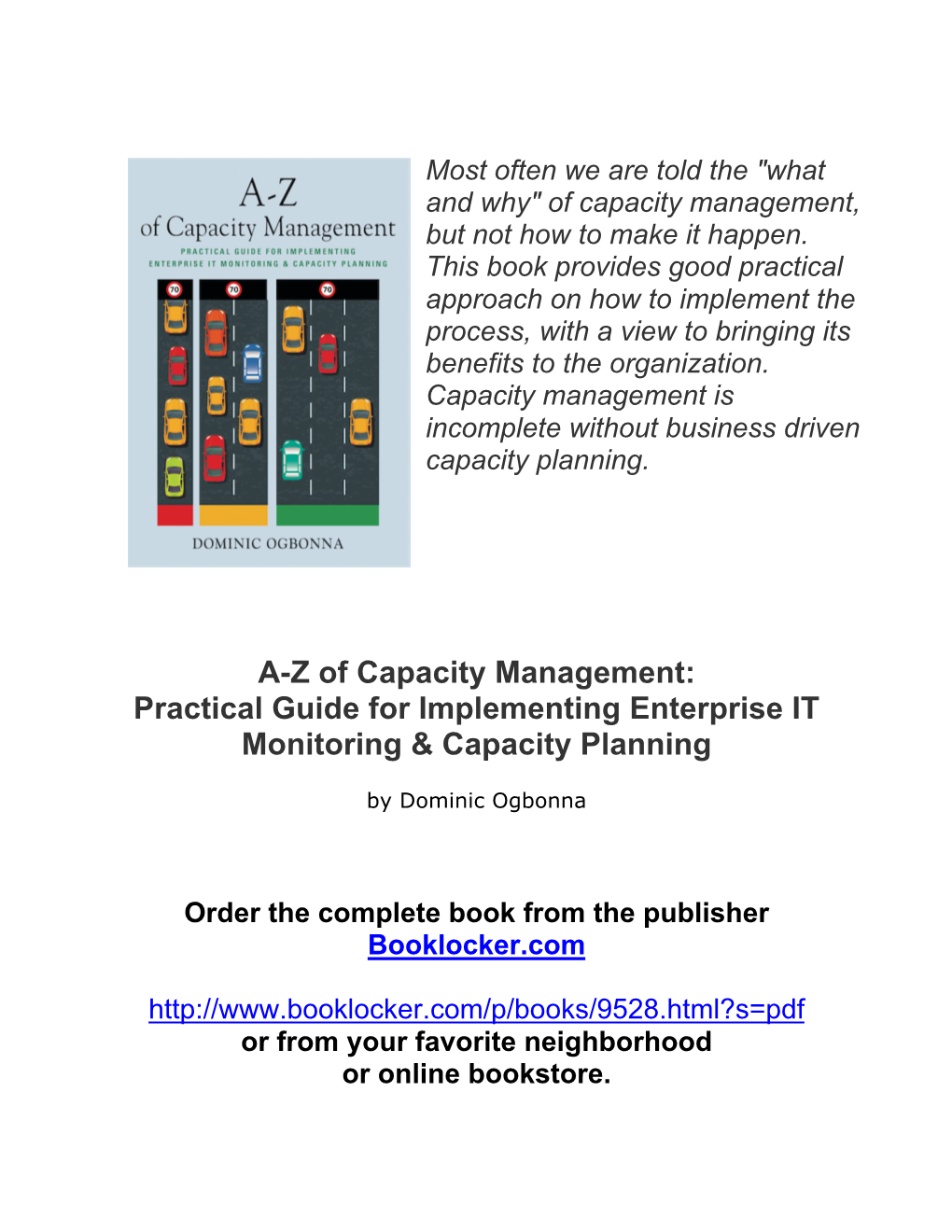 AZ of Capacity Management
