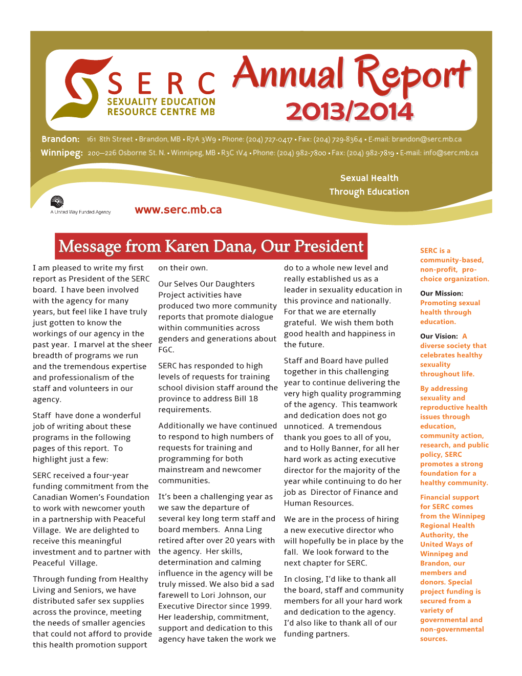 SERC Annual Report 2014