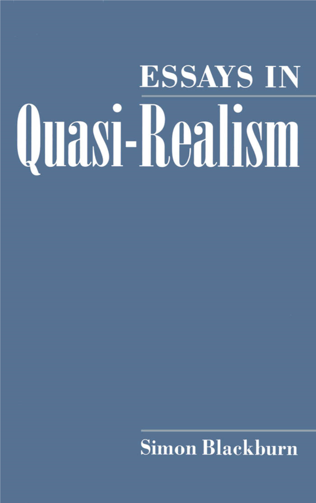 Blackburn Essays in Quasi-Realism