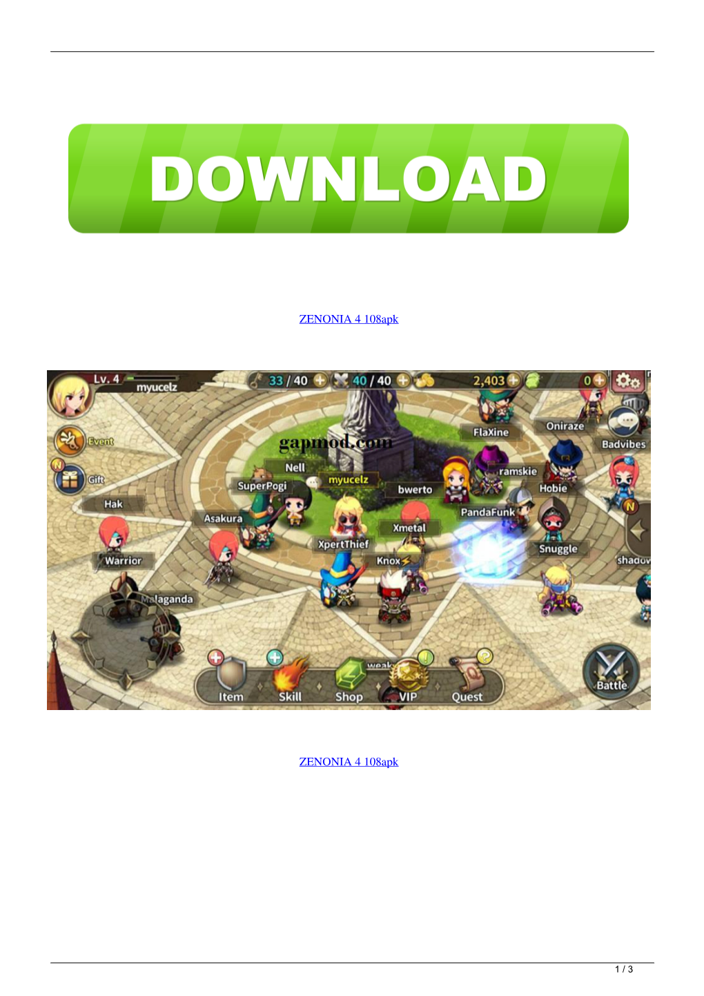 ZENONIA 4 108Apk