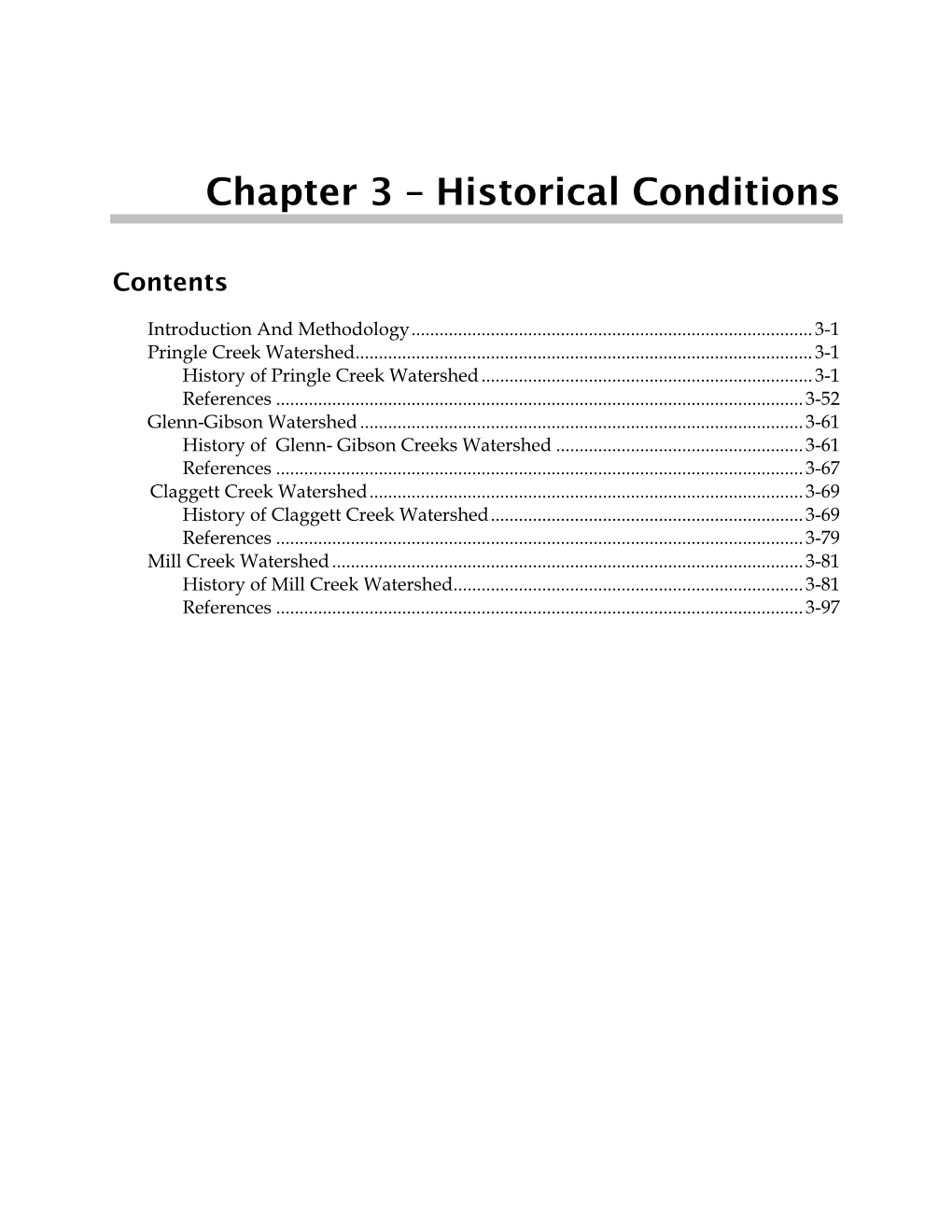 Chapter 3 – Historical Conditions