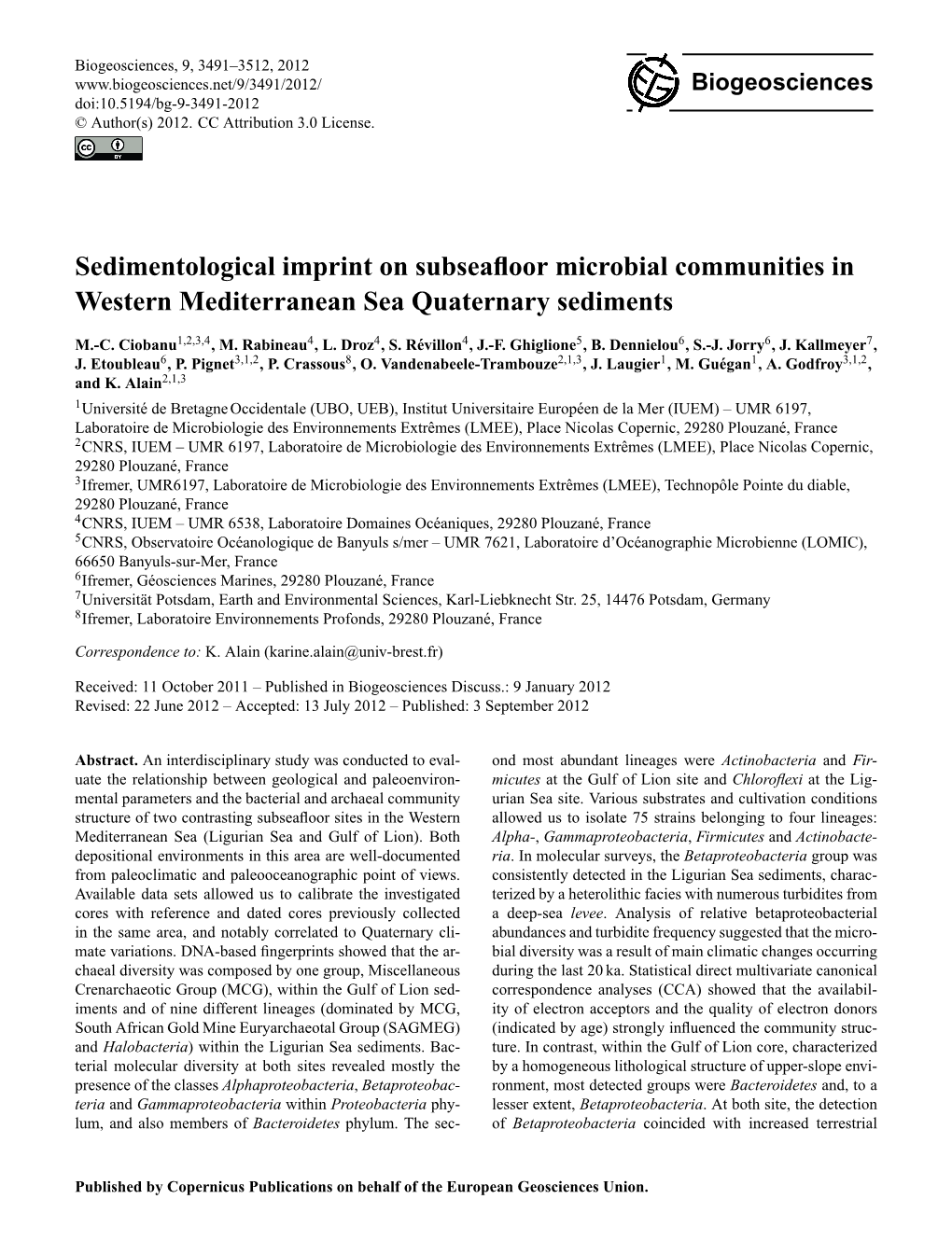 Sedimentological Imprint on Subseafloor Microbial Communities