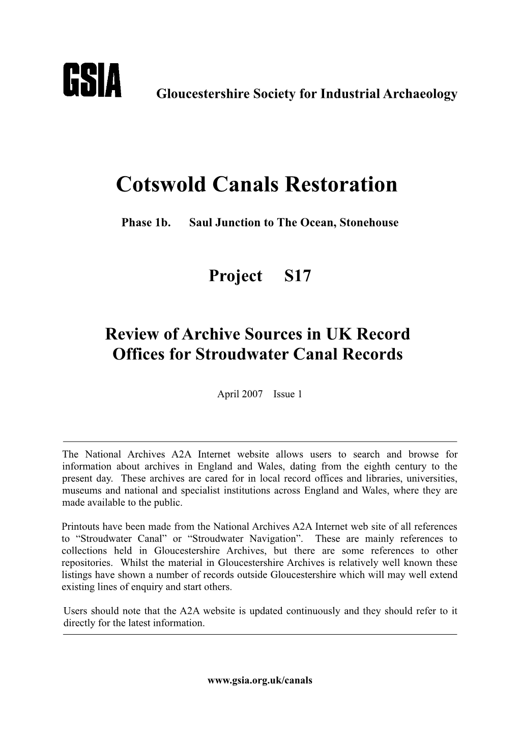 Cotswold Canals Restoration