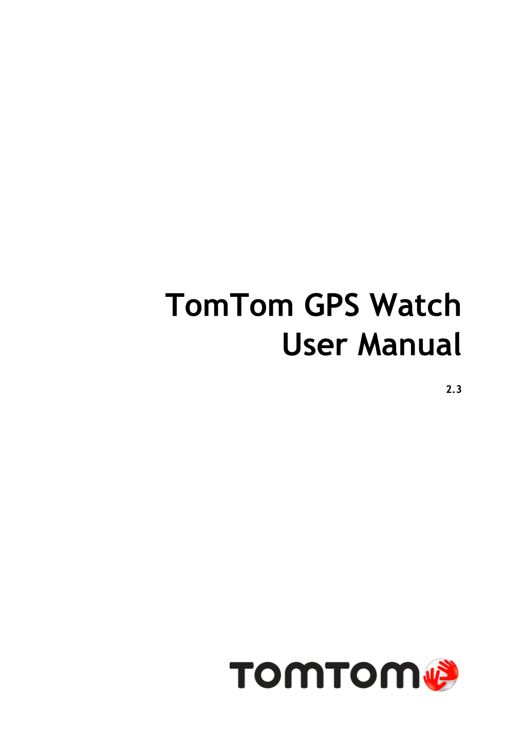 Tomtom GPS Watch User Manual