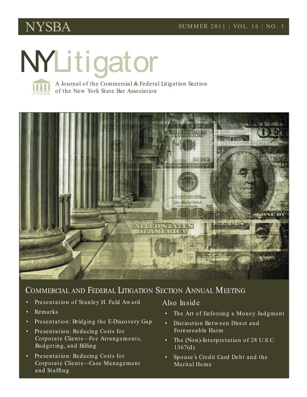 Nylitigator a Journal of the Commercial & Federal Litigation Section of the New York State Bar Association