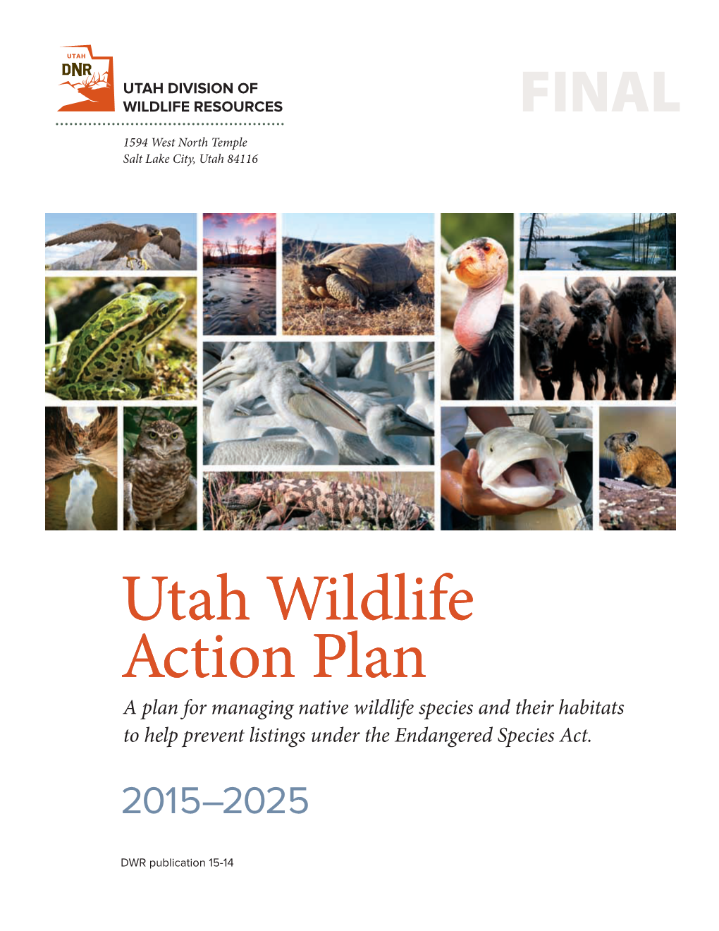 Wildlife Action Plan a Plan for Managing Native Wildlife Species and Their Habitats to Help Prevent Listings Under the Endangered Species Act