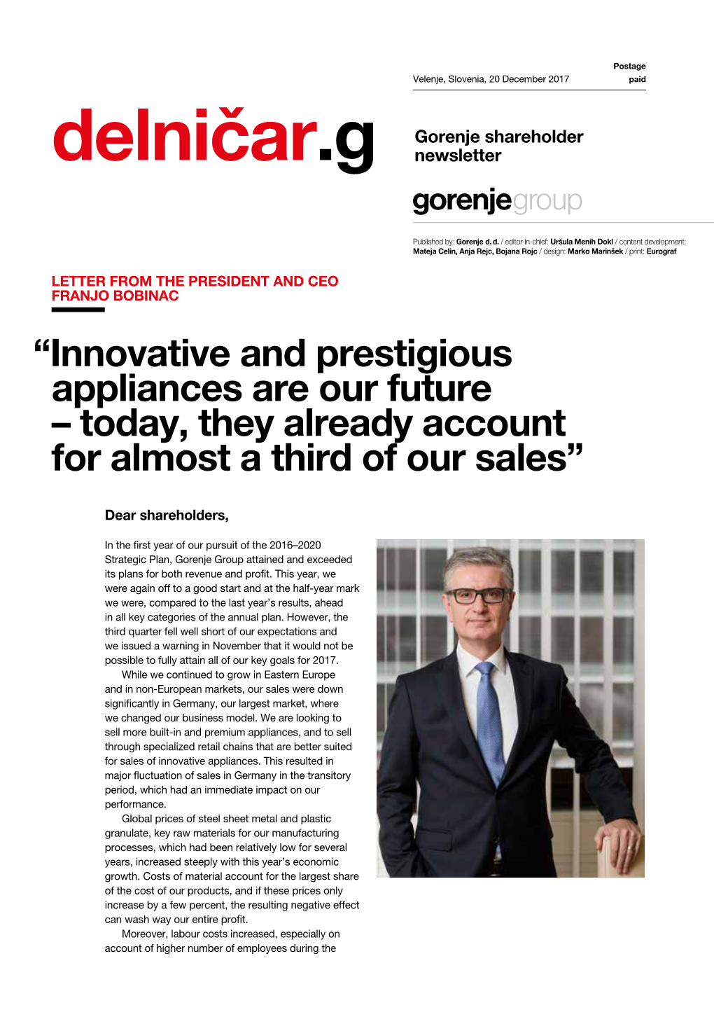 Delničar.G Gorenje Shareholder Newsletter