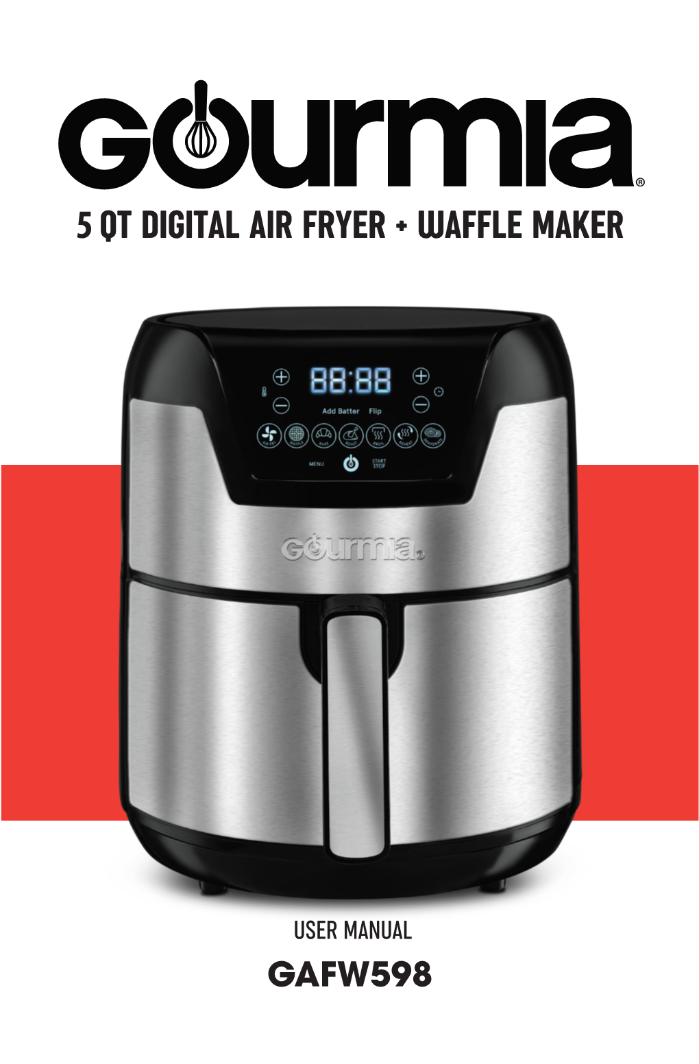 5 Qt Digital Air Fryer + Waffle Maker