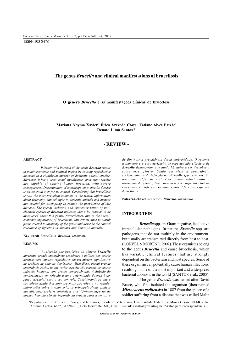 The Genus Brucella and Clinical Manifestations of Brucellosis