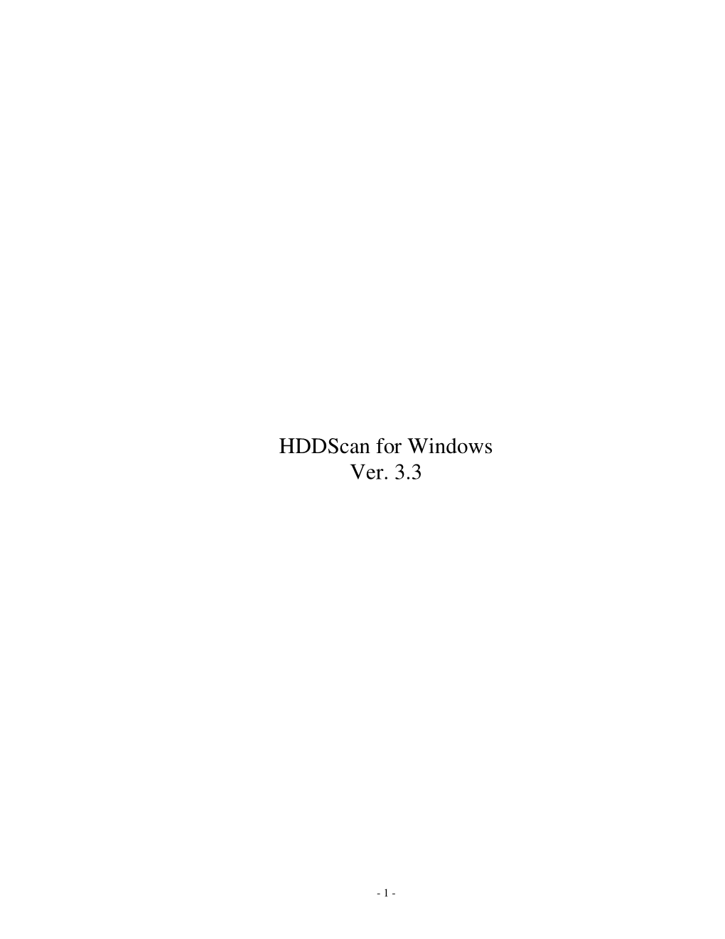 Hddscan for Windows Ver. 3.3