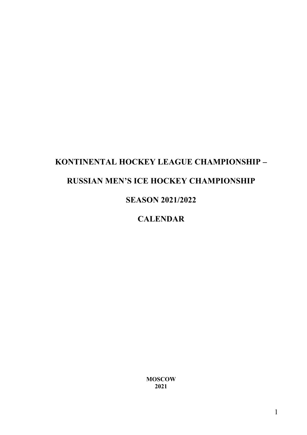 Russian Men's Ice Hockey Championship Season