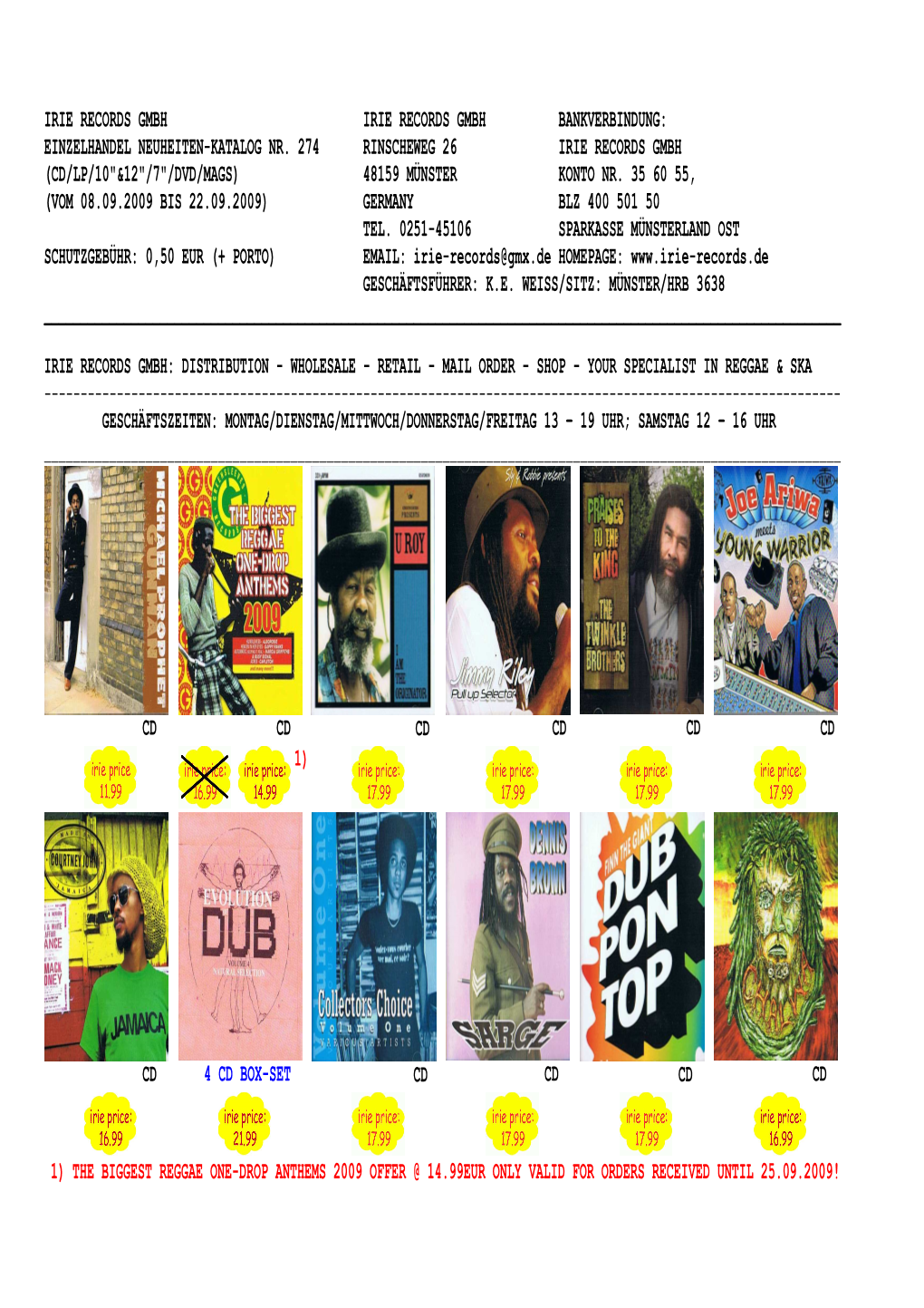 IRIE RECORDS New Release Catalogue 09-09 #2