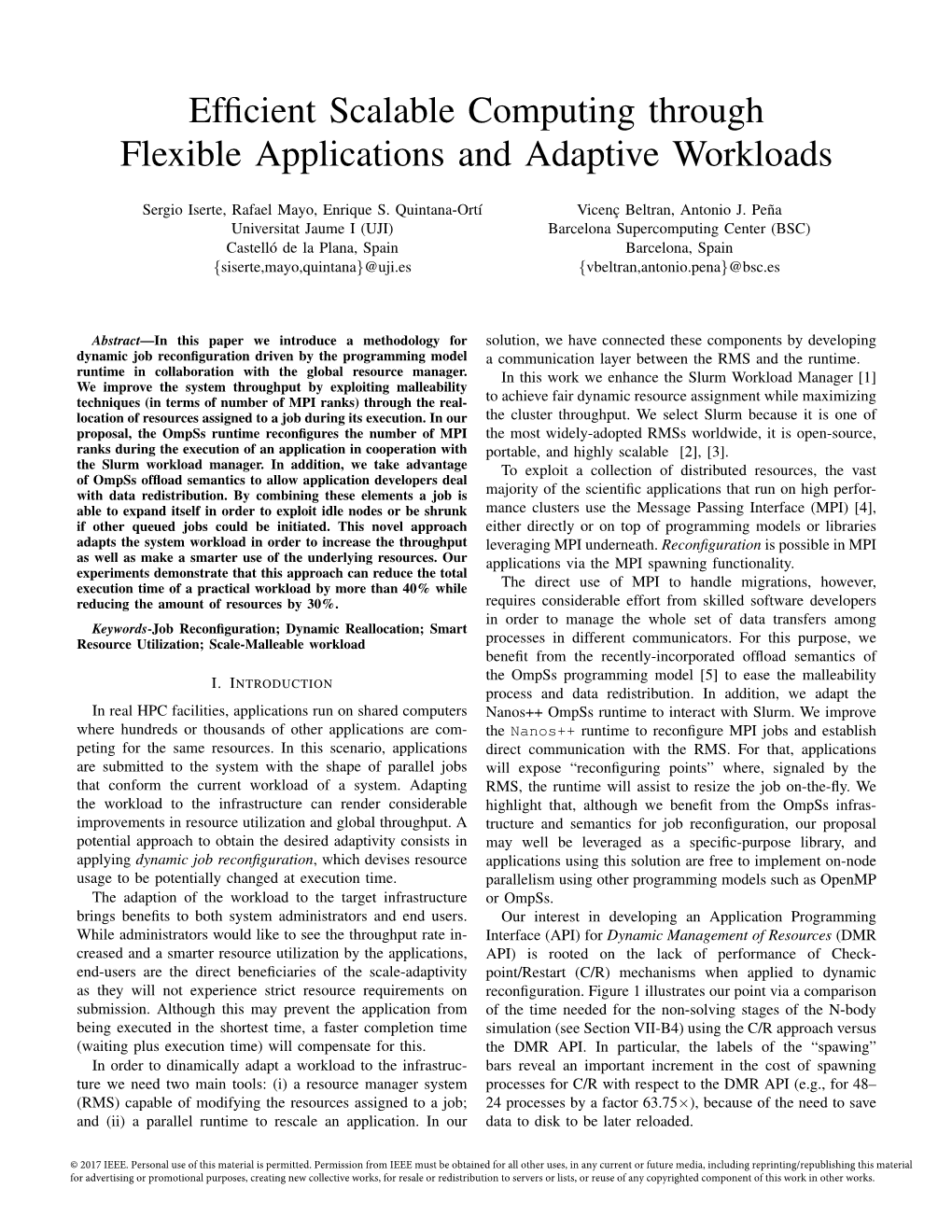 Efficient Scalable Computing Through Flexible