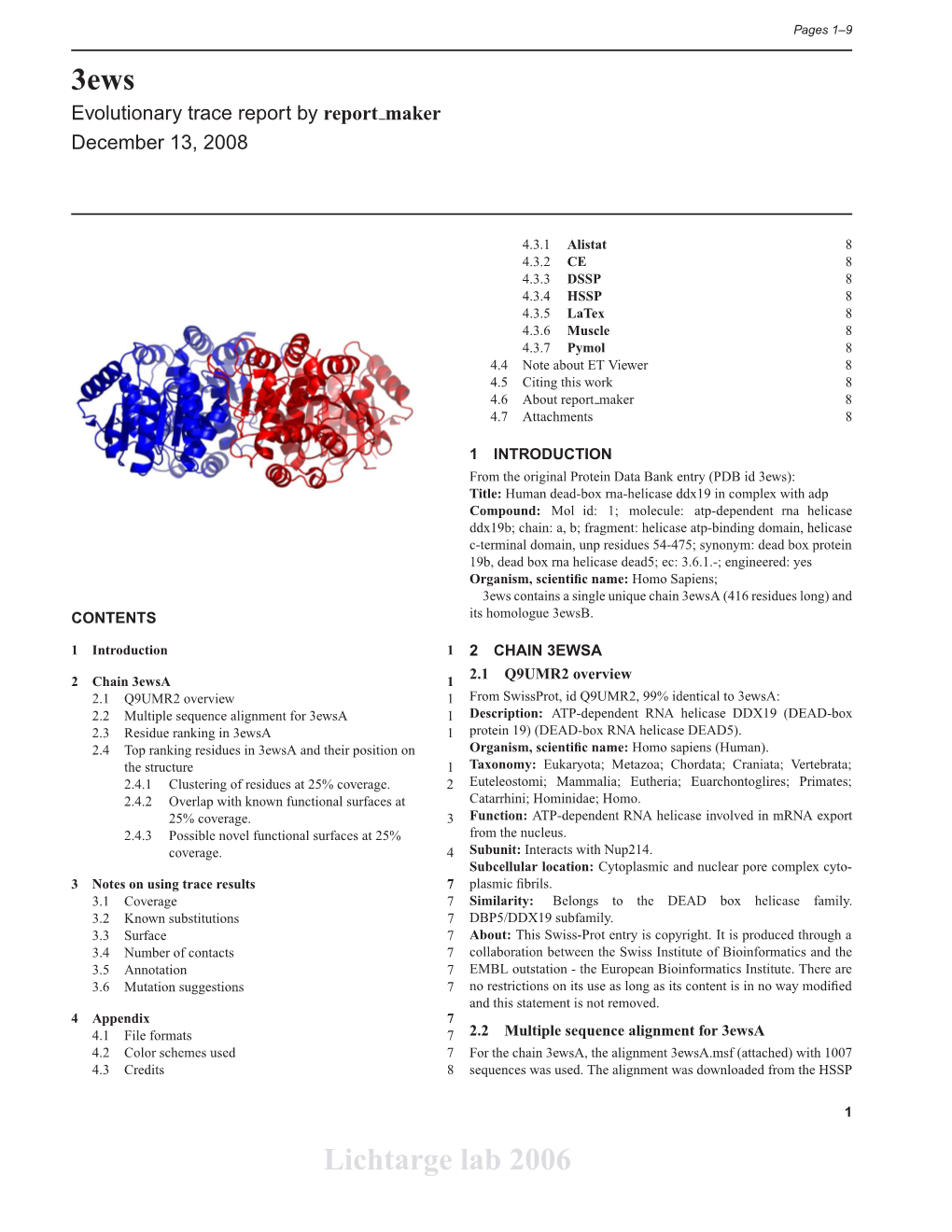 3Ews Lichtarge Lab 2006