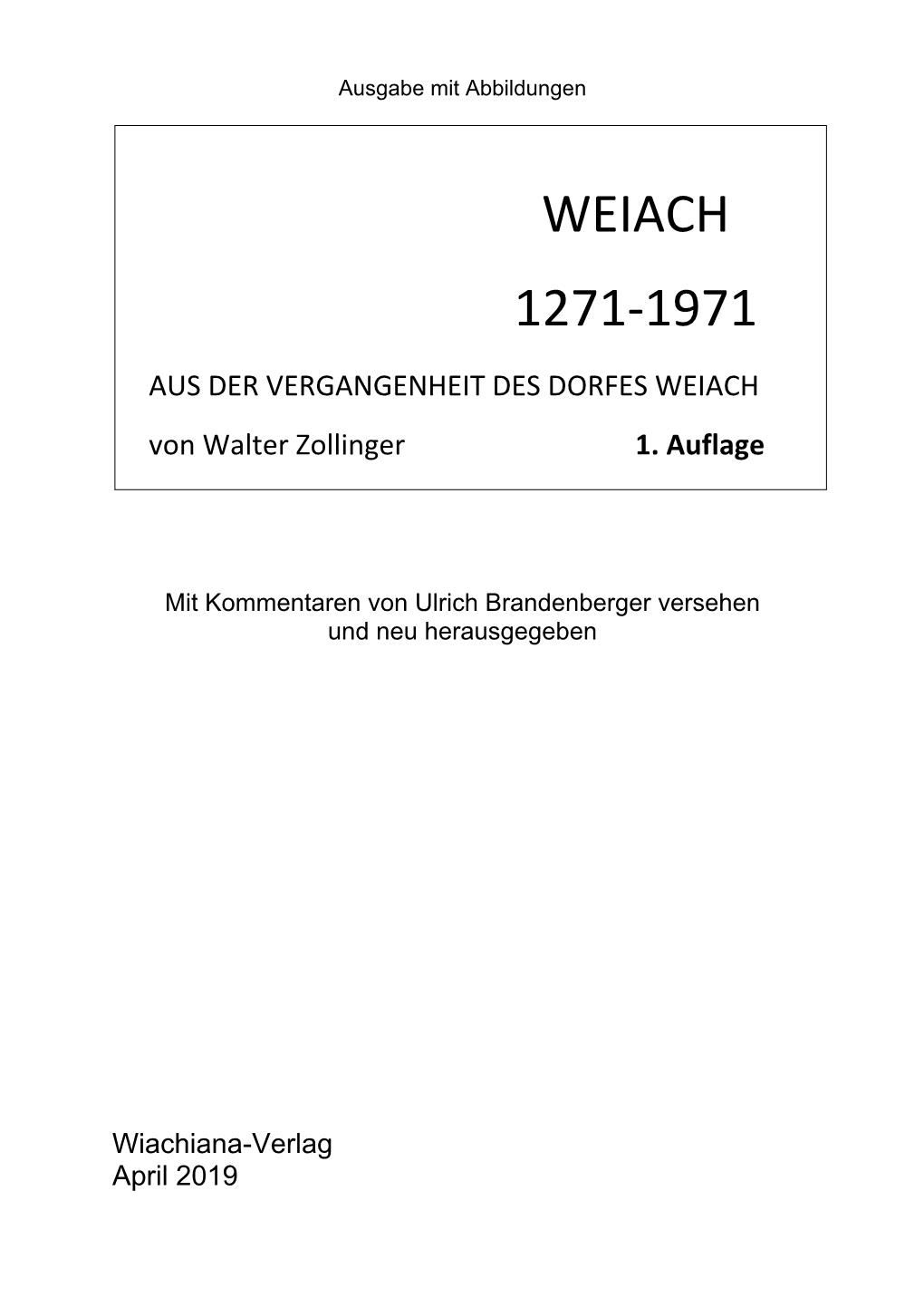 Zollinger Weiach 1271-1971