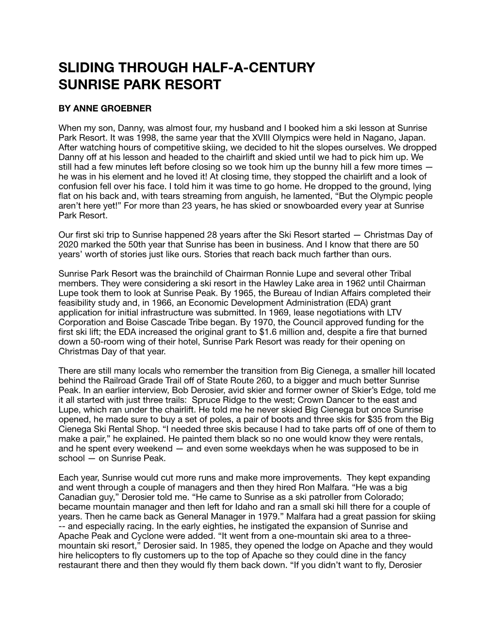 WEB GYMOAZ-01-21 Sunrise Park Resort 50Th Article-Anne