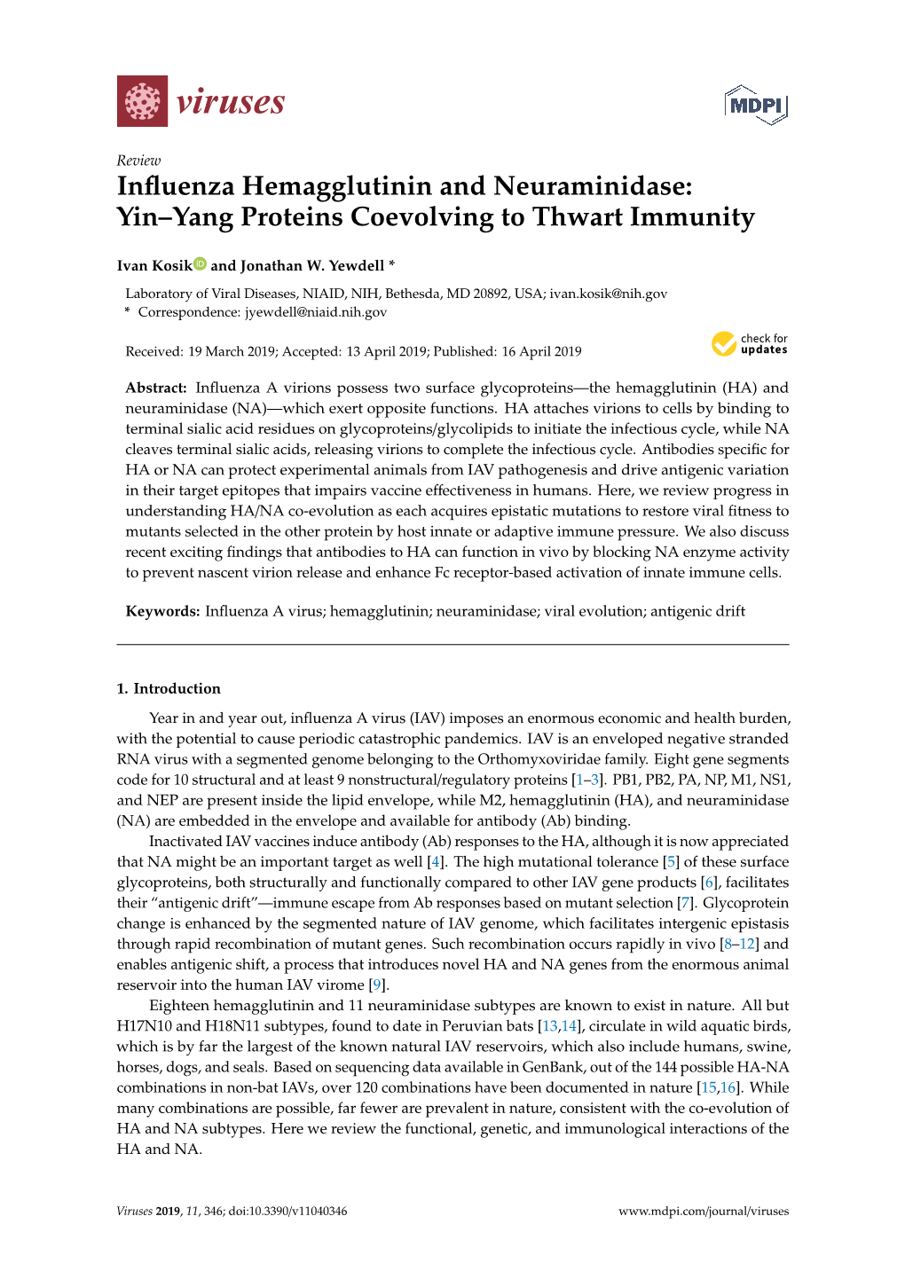 Influenza Hemagglutinin and Neuraminidase