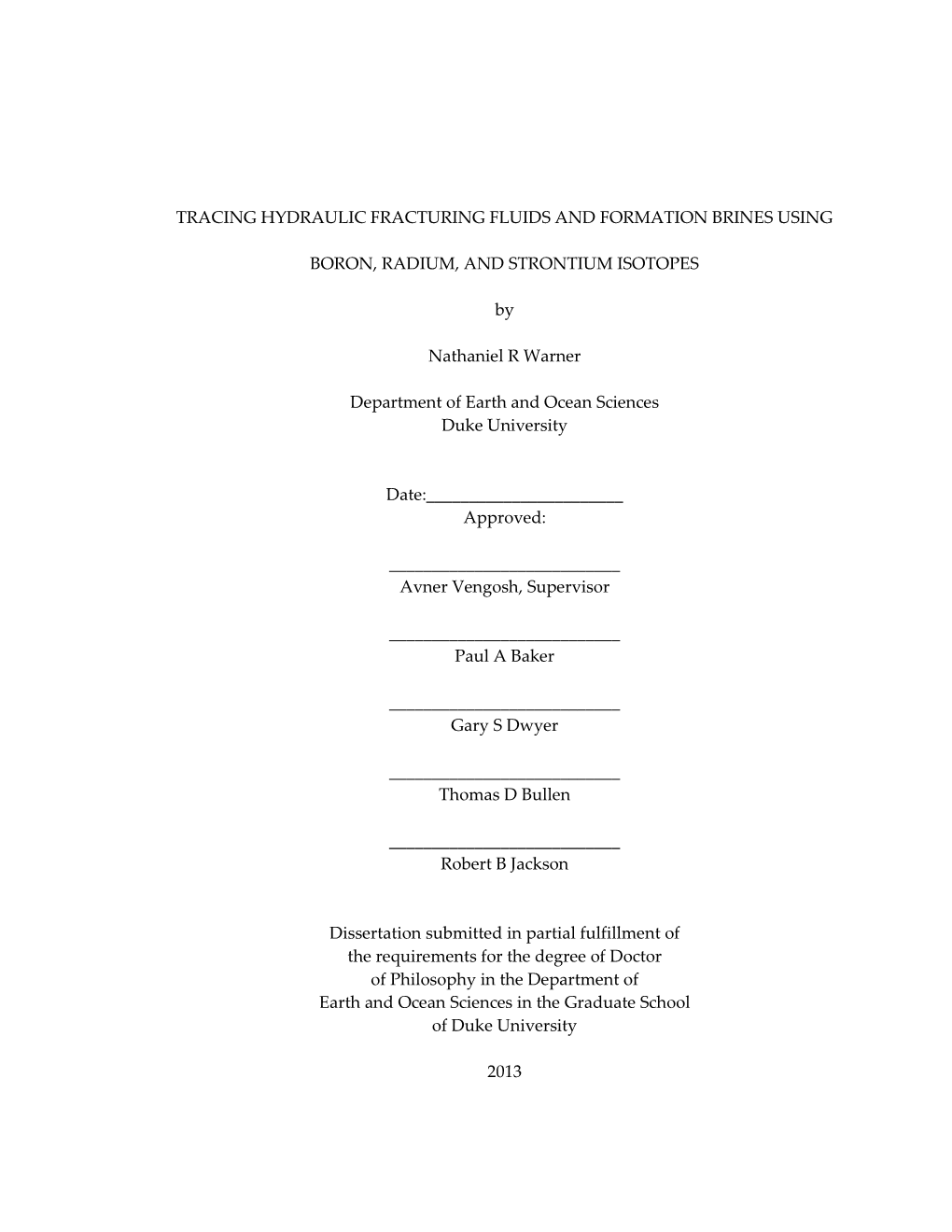 Duke University Dissertation Template